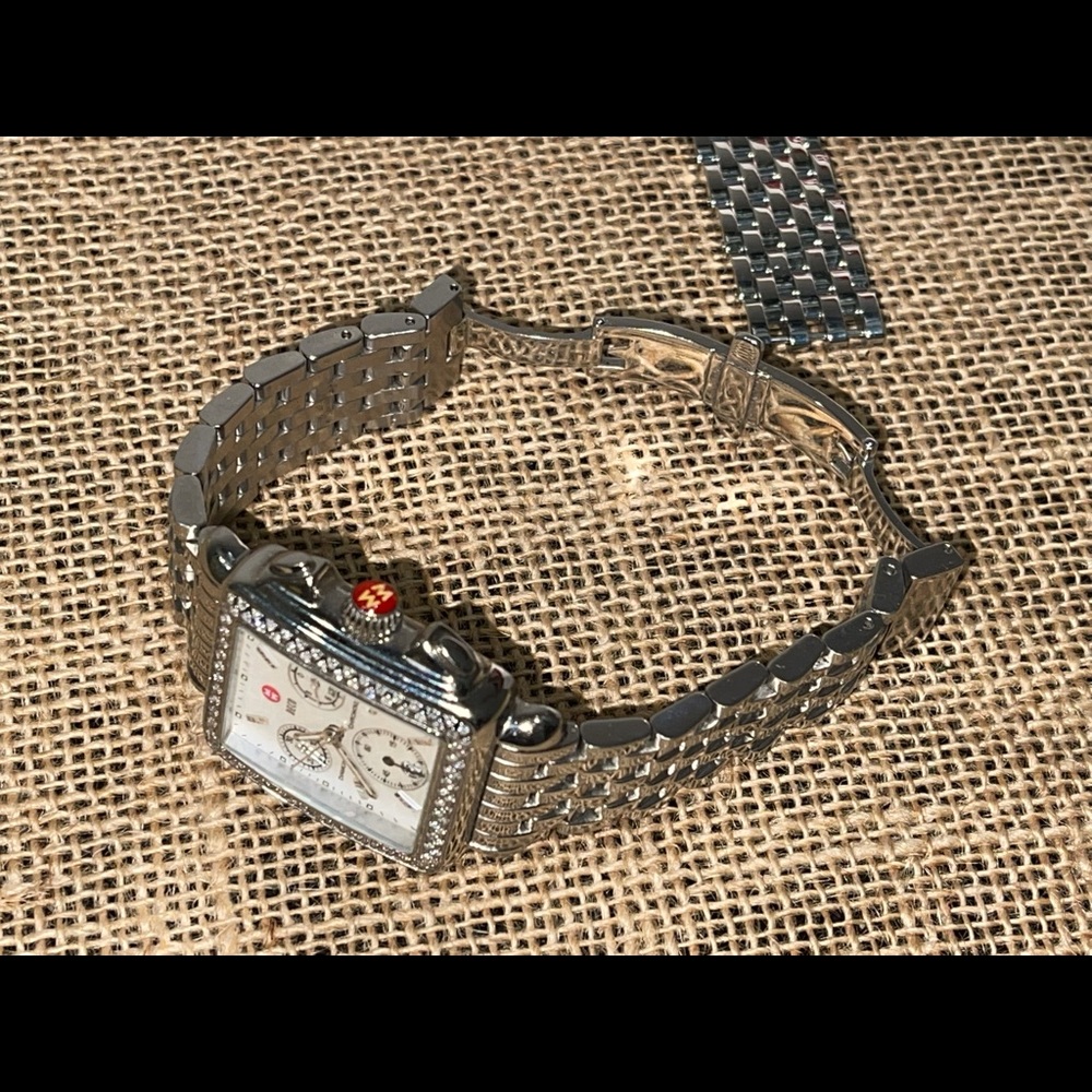 Michele Deco 18 Diamond MOP Bracelet Watch - Picture 8 of 16
